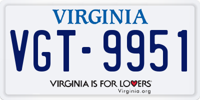 VA license plate VGT9951