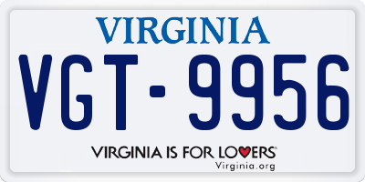 VA license plate VGT9956