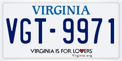 VA license plate VGT9971