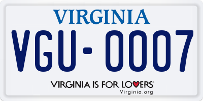 VA license plate VGU0007