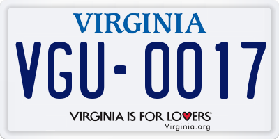 VA license plate VGU0017