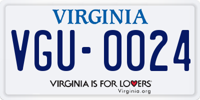 VA license plate VGU0024
