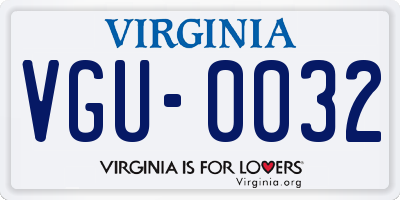 VA license plate VGU0032