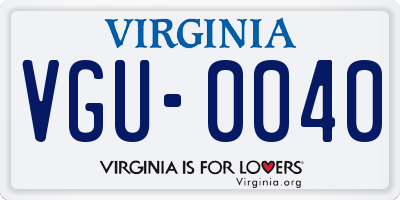 VA license plate VGU0040