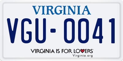 VA license plate VGU0041