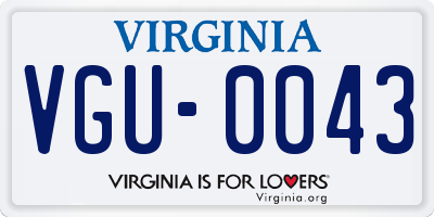 VA license plate VGU0043