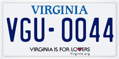 VA license plate VGU0044