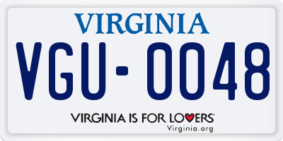 VA license plate VGU0048