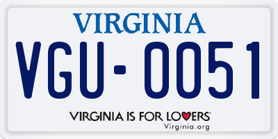 VA license plate VGU0051