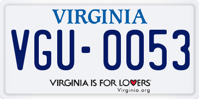 VA license plate VGU0053