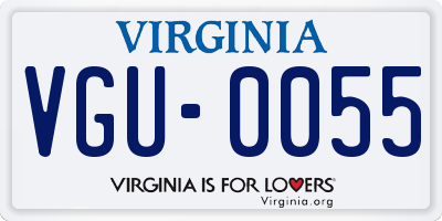 VA license plate VGU0055
