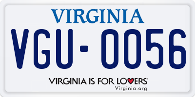 VA license plate VGU0056