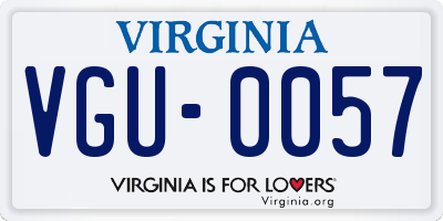 VA license plate VGU0057