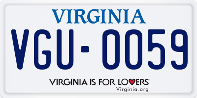 VA license plate VGU0059