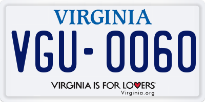VA license plate VGU0060