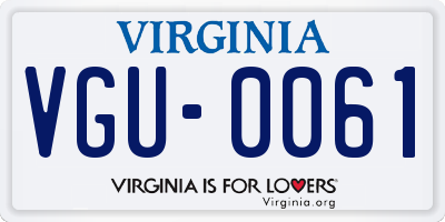 VA license plate VGU0061