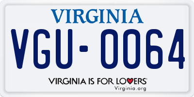 VA license plate VGU0064