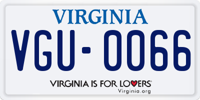 VA license plate VGU0066