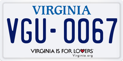 VA license plate VGU0067