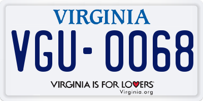 VA license plate VGU0068