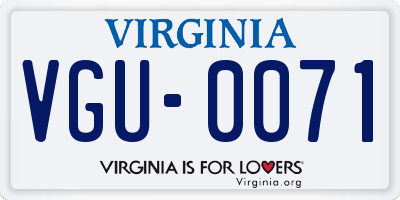 VA license plate VGU0071