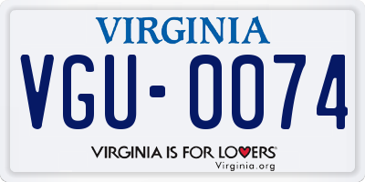 VA license plate VGU0074