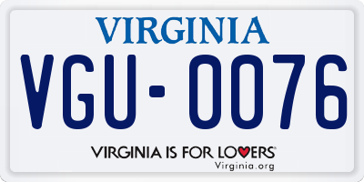 VA license plate VGU0076