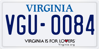 VA license plate VGU0084