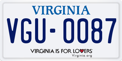 VA license plate VGU0087