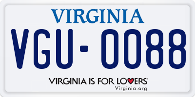 VA license plate VGU0088