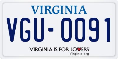 VA license plate VGU0091