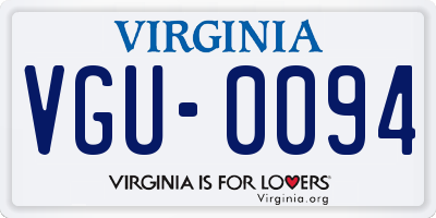 VA license plate VGU0094