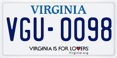 VA license plate VGU0098