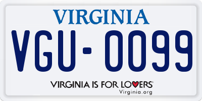 VA license plate VGU0099
