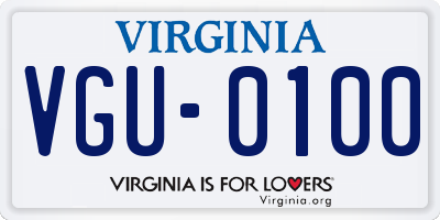VA license plate VGU0100