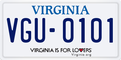 VA license plate VGU0101