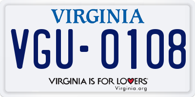 VA license plate VGU0108