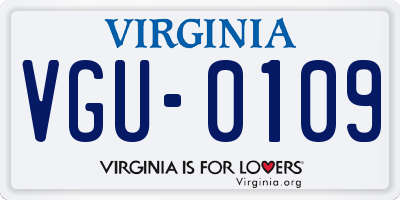 VA license plate VGU0109