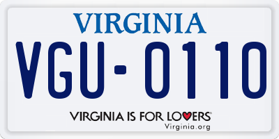 VA license plate VGU0110