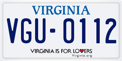 VA license plate VGU0112