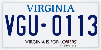 VA license plate VGU0113