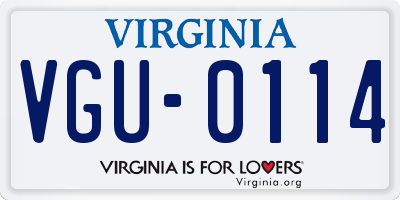 VA license plate VGU0114