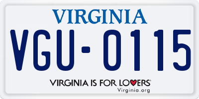 VA license plate VGU0115