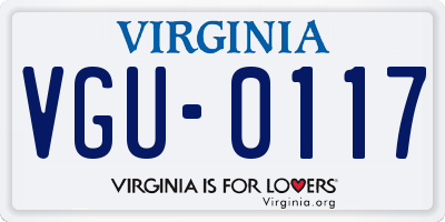 VA license plate VGU0117