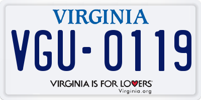 VA license plate VGU0119
