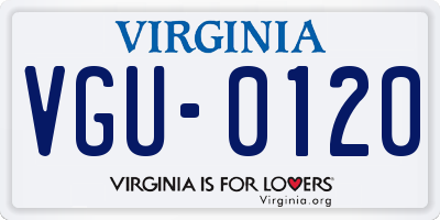 VA license plate VGU0120