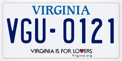 VA license plate VGU0121
