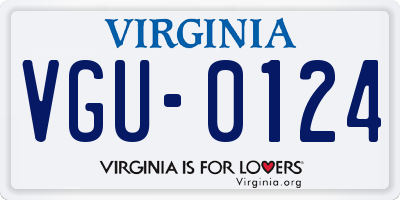 VA license plate VGU0124
