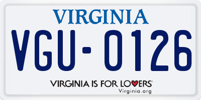 VA license plate VGU0126