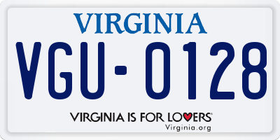 VA license plate VGU0128